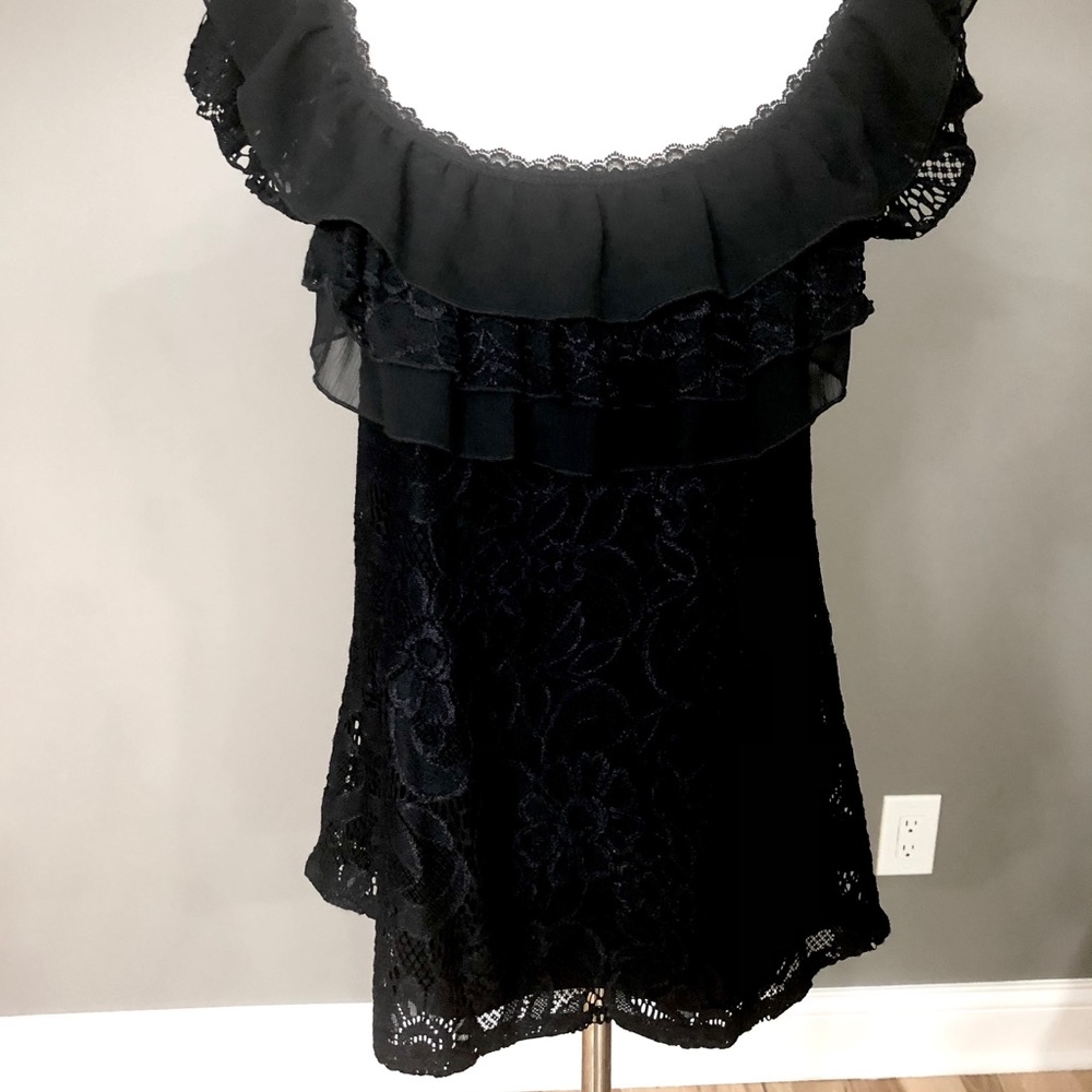 Black lace off the shoulder top